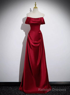 A Line Red Long Prom Dress Party Dress Elegant Birthday Party Dress