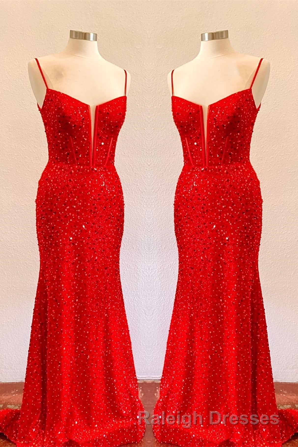 Royal Blue Sequin Mermaid Long Prom Dress