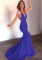 Jersey Prom Dresses Trumpet/Mermaid Sleeveless Court Train