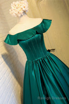 Cute Satin Short Prom Dress, Green A Line Homecoming Dress