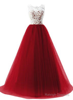 Lace And Tulle Elegant Prom Gown Beautiful A-Line Prom Dresses