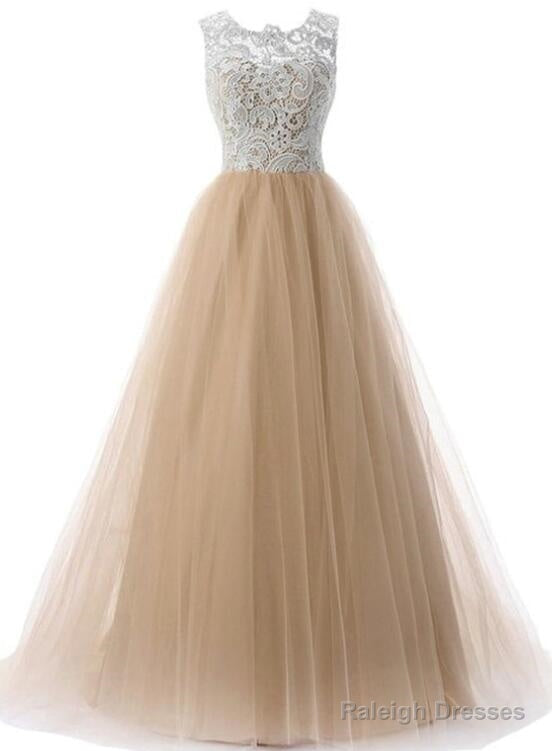 Lace And Tulle Elegant Prom Gown Beautiful A-Line Prom Dresses