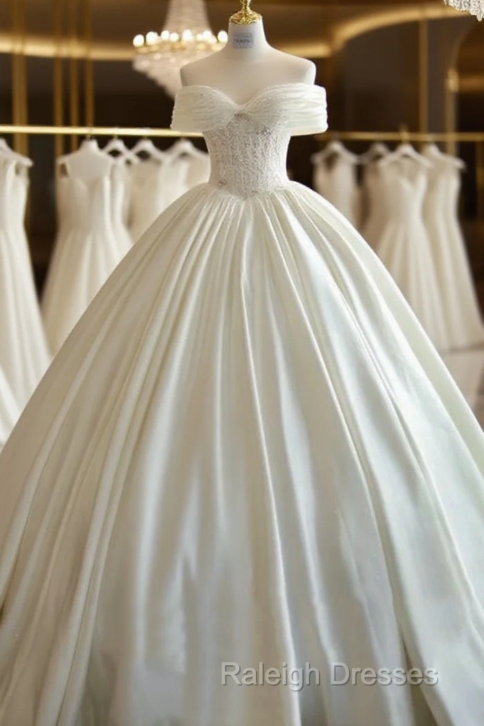 Lace Applique Satin Wedding Dress Prom Dress Illusion Bride Custom