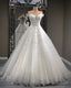 Lace Appliques Sweetheart Tulle Ball Gown Wedding Dress Off The Shoulder