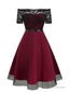 Lace Bodice Off The Shoulder Tulle Semi Homecoming Dresses