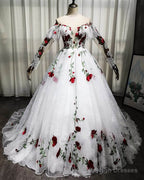 Lace Charro Quinceanera Dress Long Sleeve