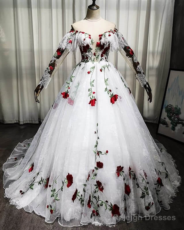 Lace Charro Quinceanera Dress Long Sleeve