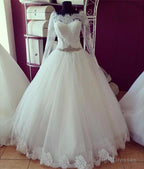 Lace Long Sleeves Vintage Wedding Dress Princess