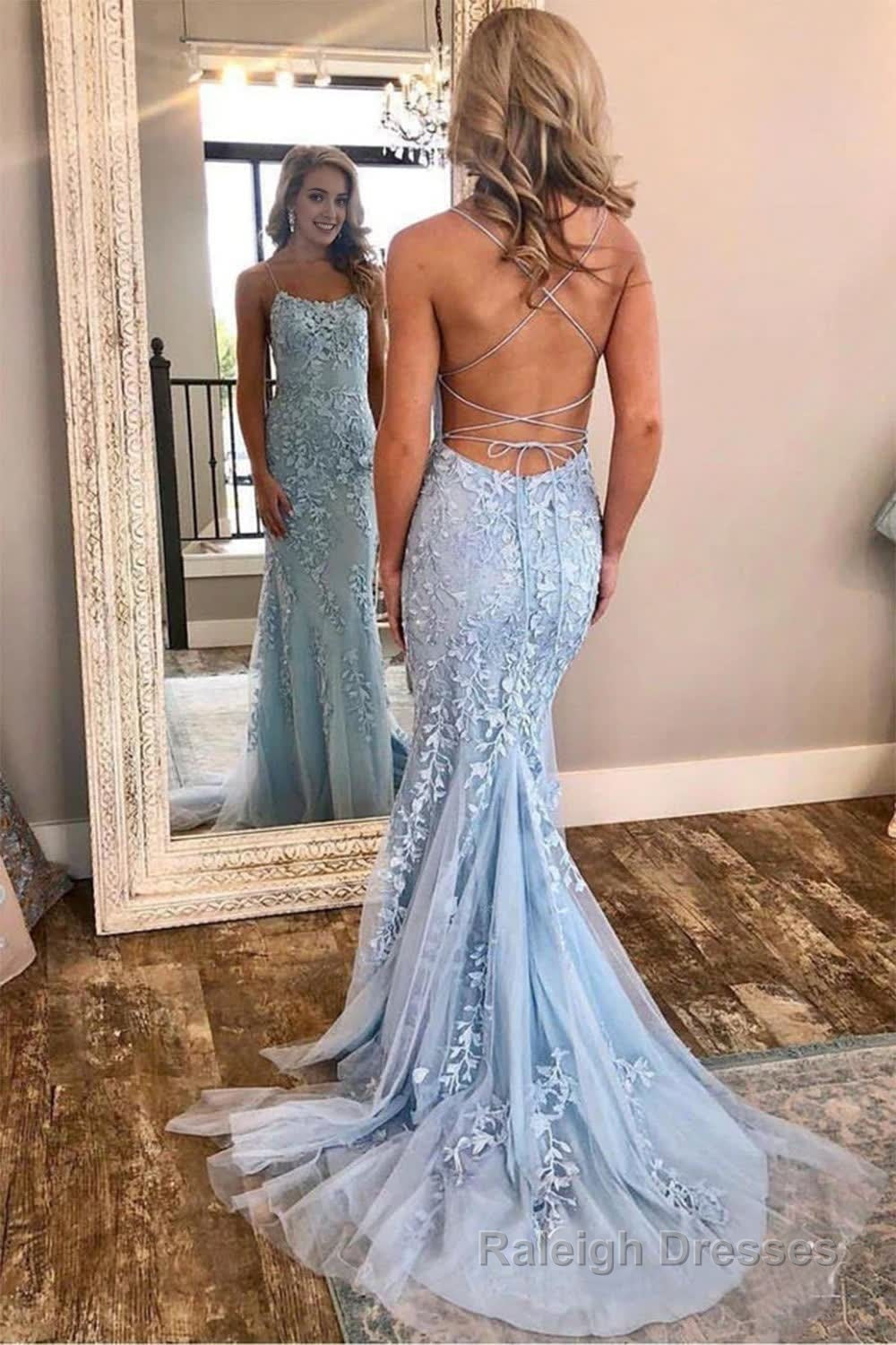 Lace Mermaid Backless Prom Dress Main image
