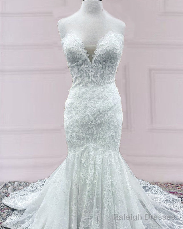 Lace Mermaid Wedding Dress Sweetheart