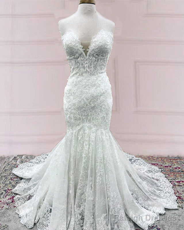 Lace Mermaid Wedding Dress Sweetheart