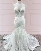 Lace Mermaid Wedding Dresses Sweetheart