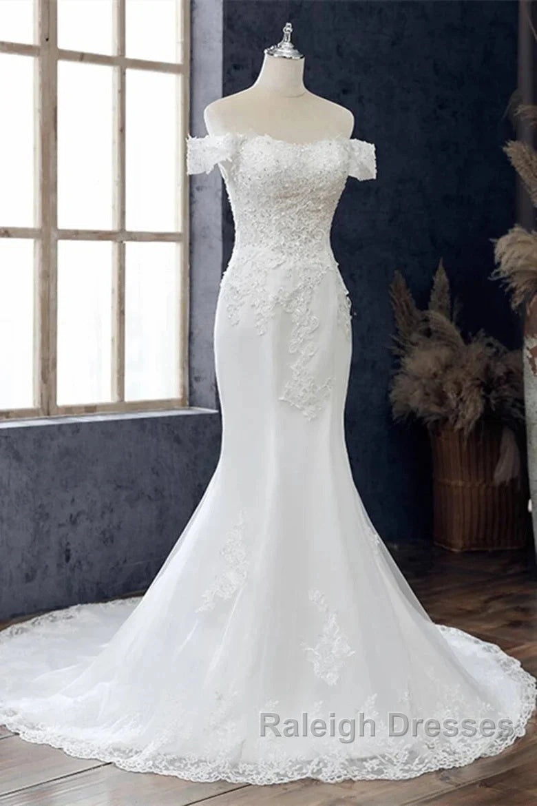 Lace Off-The-Shoulder Mermaid Wedding Dresses