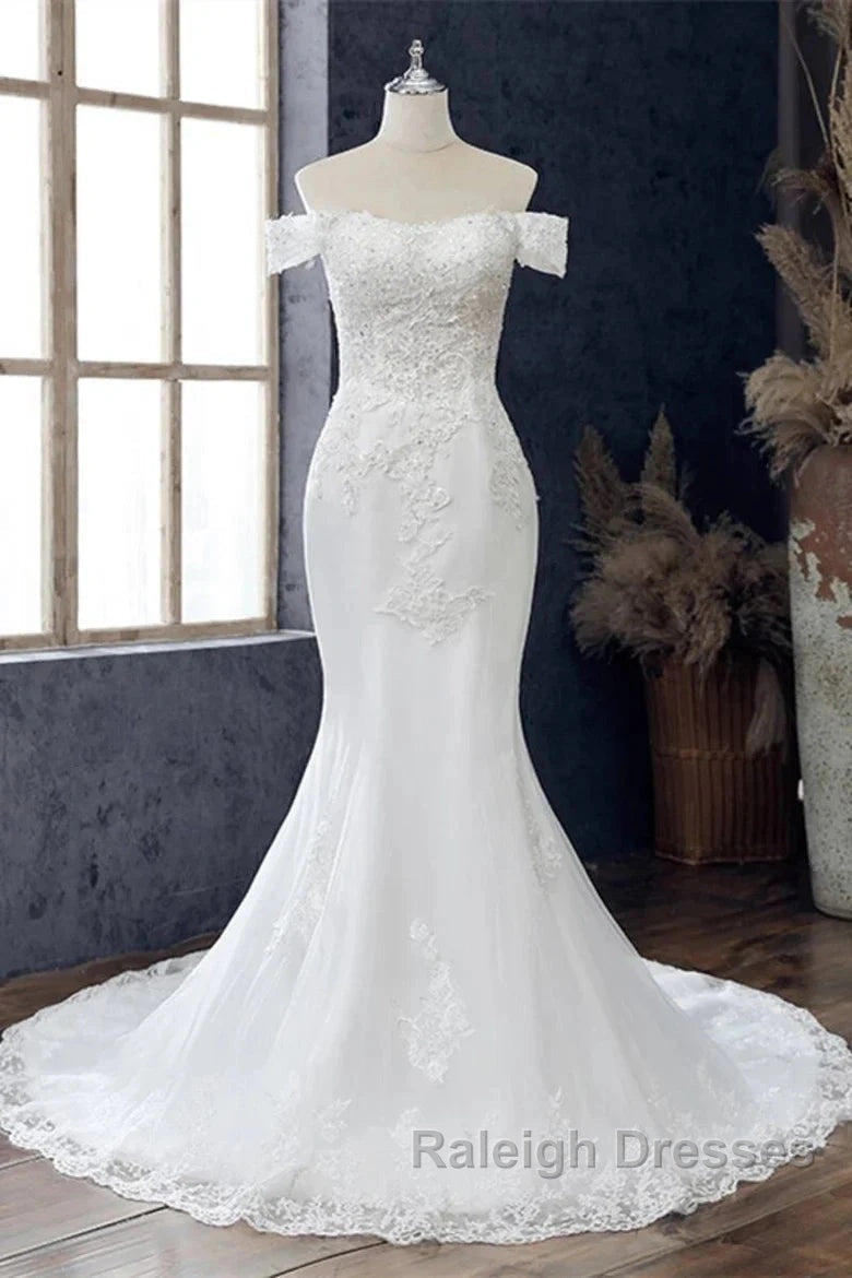 Lace Off-The-Shoulder Mermaid Wedding Dresses