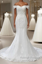 Lace Off-The-Shoulder Mermaid Wedding Dress