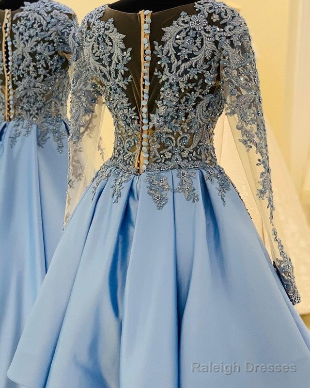 Lace Sleeves Satin Homecoming Dress Short