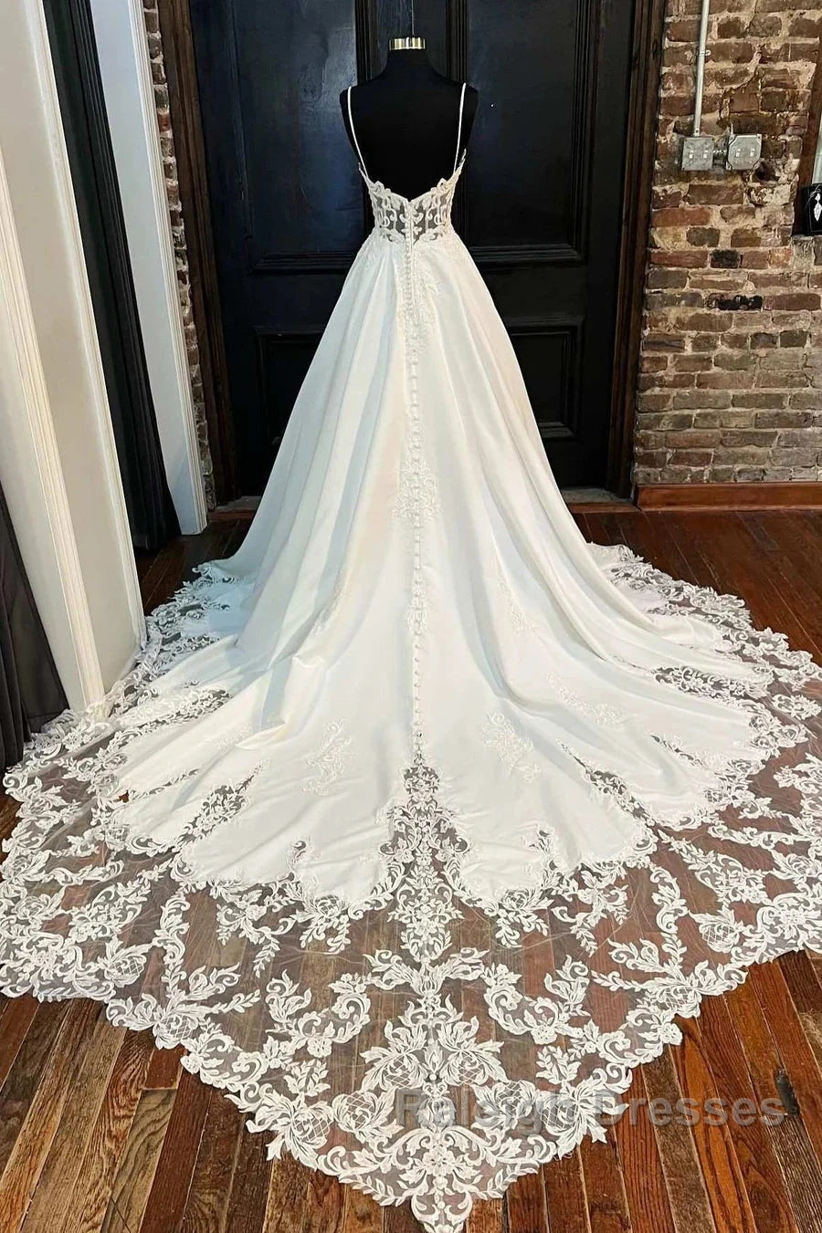 Lace Sweetheart Backless A-Line Wedding Dress Secondary image