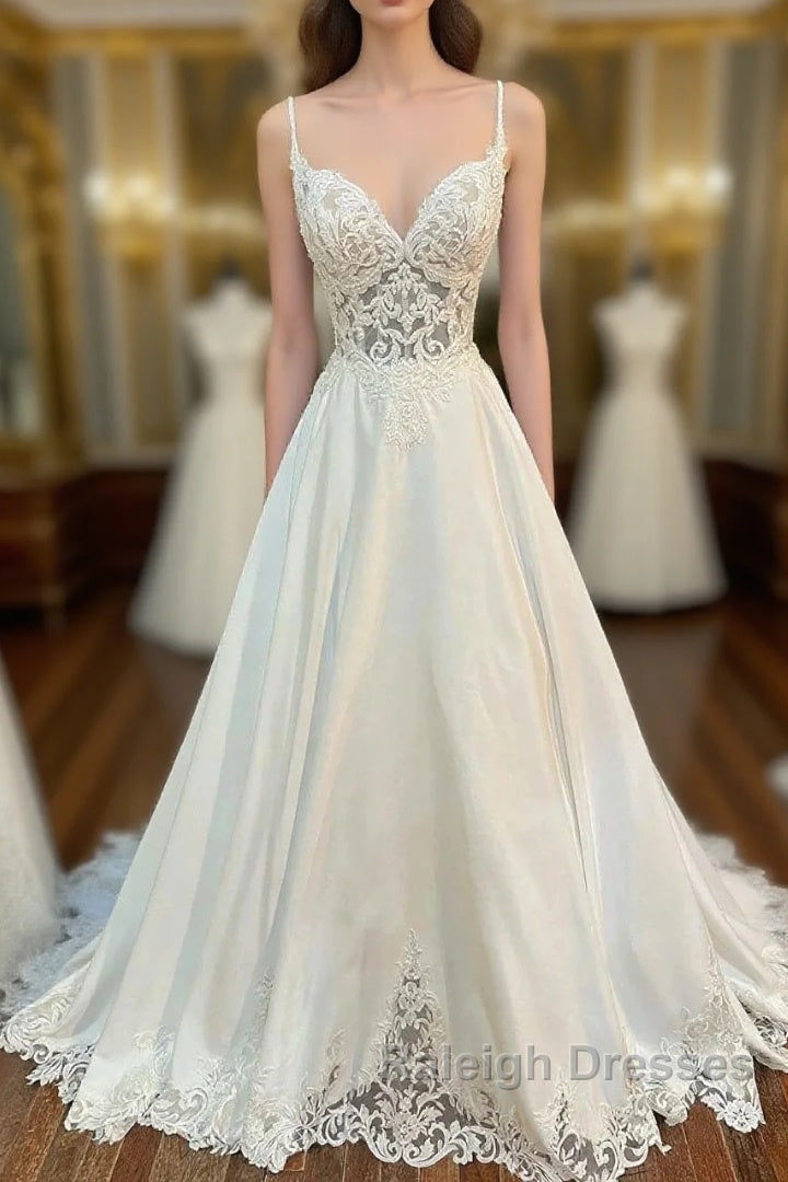 Lace Sweetheart Backless A-Line Wedding Dress Main image