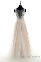 Lace Tulle A Line Floor Length Wedding Dresses
