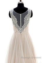 Lace Tulle A Line Floor Length Wedding Dresses