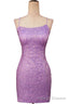 Lace-Up Lilac Sequin Tight Short Homecoming Dress