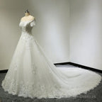 Large Tail Diamond Wedding Short Sleeved Lace High-End Wedding Band