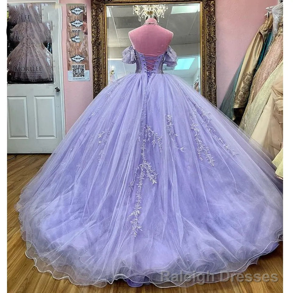 Lavender Beaded Tulle Quinceanera Dresses Ball Gown Dress Secondary image