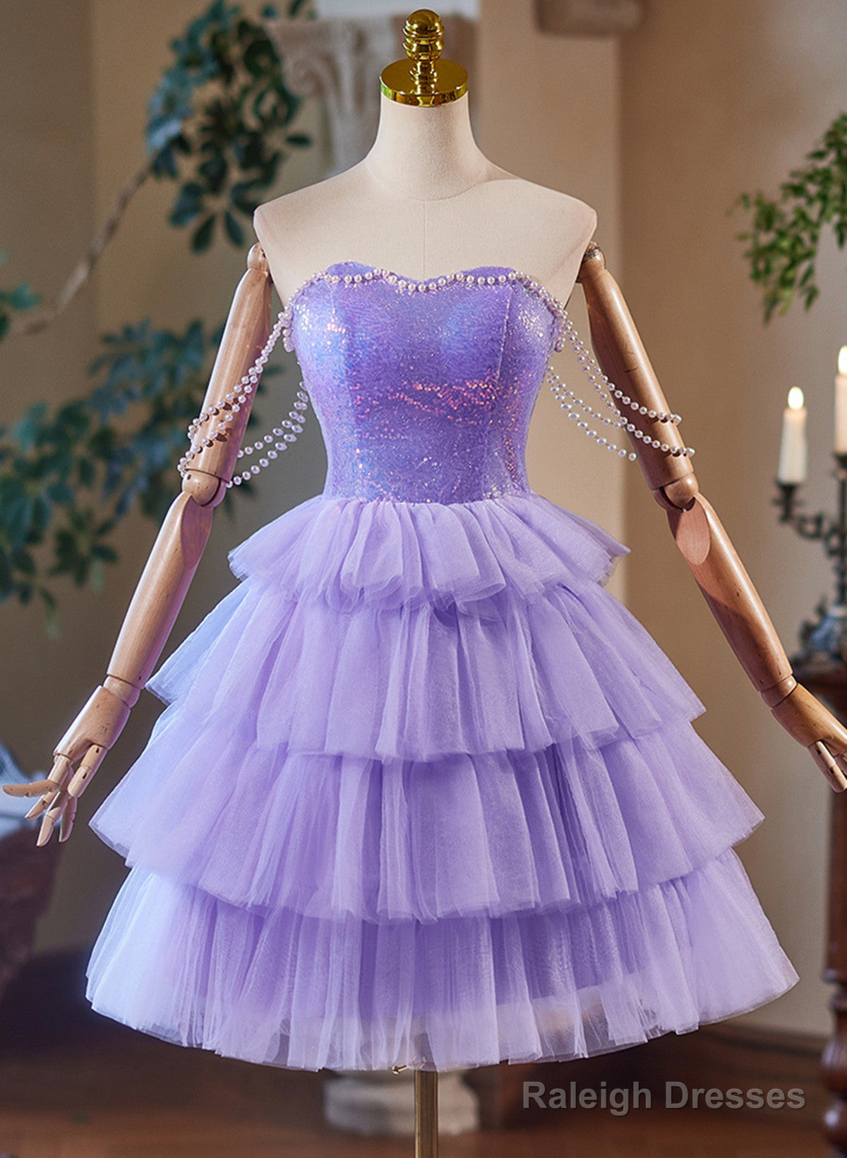 Lavender Cute Sweetheart Homecoming Dresses Lavender Short Prom Dresses