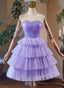 Lavender Cute Sweetheart Homecoming Dresses Lavender Short Prom Dresses