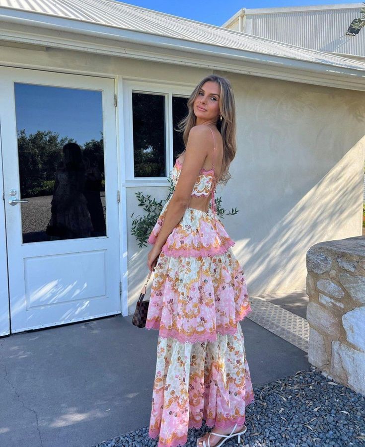 Orange Fashion Sweet Floral Layered Lace Prom Dresses Long Prom Gowns Garden Prom Dresses