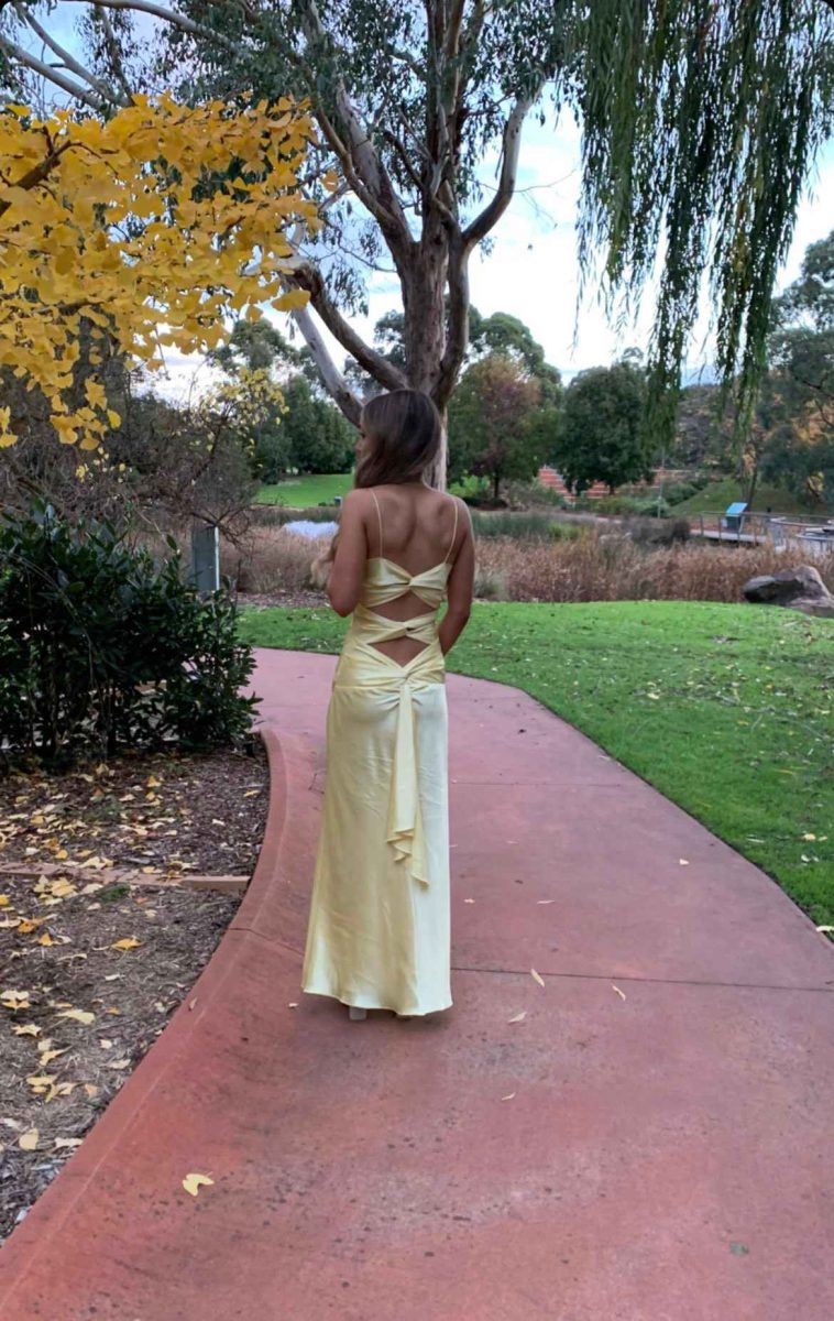 Yellow Fashion Elegant Satin Backless Long Spaghetti Straps Evening Gown Prom Dress