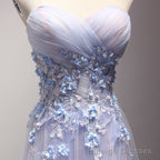 Light Blue and Pink Charming Sweetheart Lace Prom Dress , Formal Dress , Formal Gown