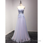 Light Blue and Pink Charming Sweetheart Lace Prom Dress , Formal Dress , Formal Gown