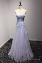 Light Blue and Pink Charming Sweetheart Lace Party Dress , Formal Dress , Formal Gowns