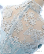 Light Blue Applique Short Prom Dress, Blue Homecoming Dress