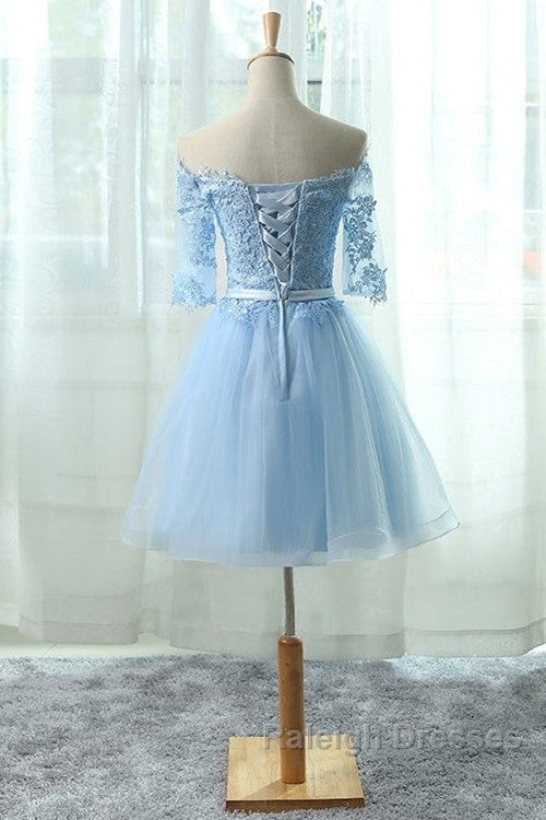 Light Blue Charming Homecoming Dresses, Lovely Short Prom Dresses, Formal Dresses