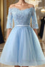 Light Blue Charming Homecoming Dress Lovely Short Prom Dress