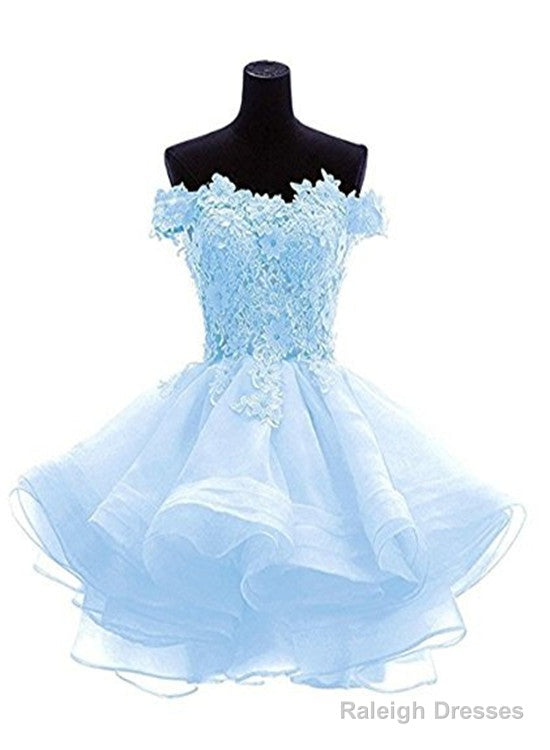 Light Blue Knee Length Homecoming Dress, Cute Short Prom Dress, Party