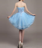 Light Blue Lace And Organza High Low Dress High Low Prom Dress Cute Teen Dress