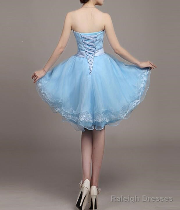 Light Blue Lace And Organza High Low Dress High Low Prom Dress Cute Teen Dress