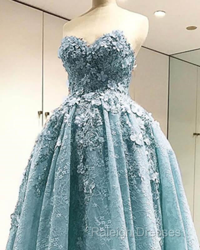 Light Blue Lace High Low Hem Dress Secondary image