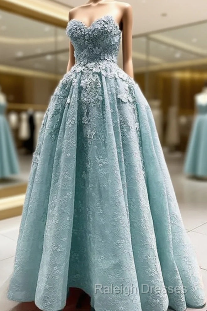 Light Blue Lace High Low Hem Dress Main image