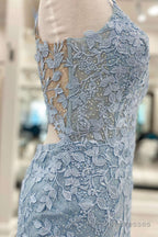 Light Blue Lace Homecoming Dress Dinner Dress Prom Short