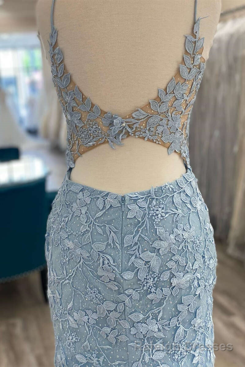 Light Blue Lace Homecoming Dress Dinner Dress Prom Short