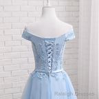 Light Blue Prom Dress, Charming Blue Bridesmaid Dress , Prom Dress