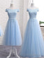 Light Blue Party Dress, Charming Blue Bridesmaid Dress , Party Dress