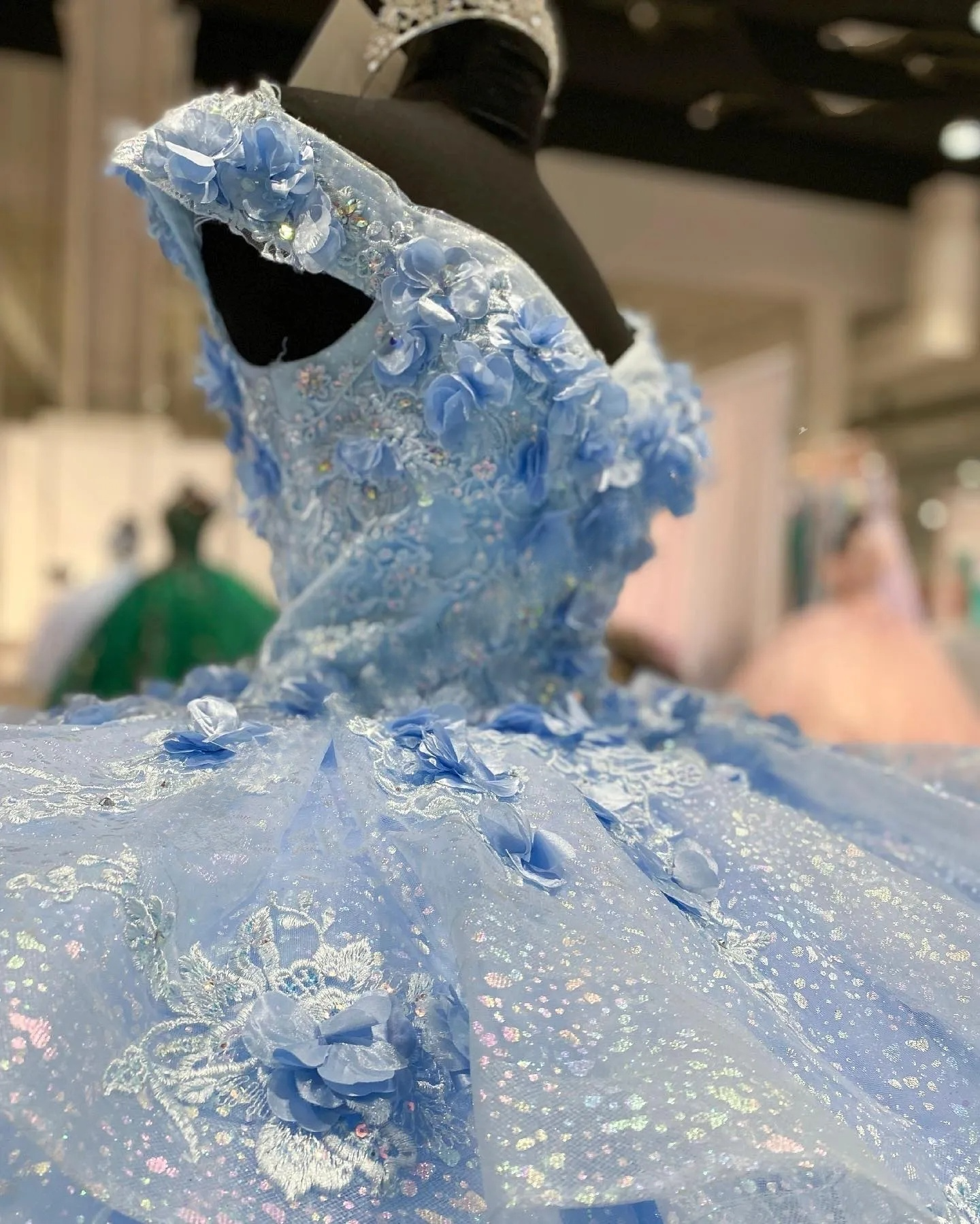 Light Blue Sparkly Off The Shoulder Appliques Prom Dresses Quinceanera Dresses Sweet 16 Prom Dresses Ball Gowns