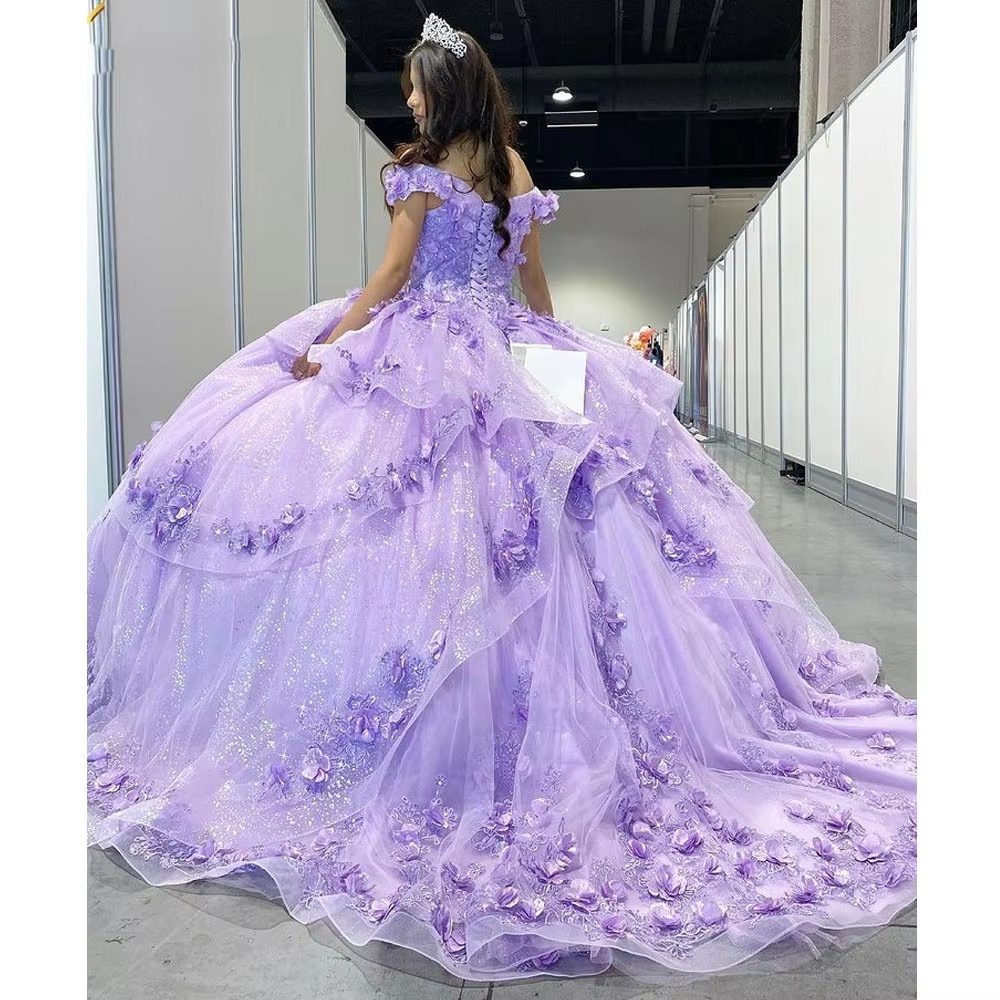 Light Blue Sparkly Off The Shoulder Appliques Prom Dresses Quinceanera Dresses Sweet 16 Prom Dresses Ball Gowns