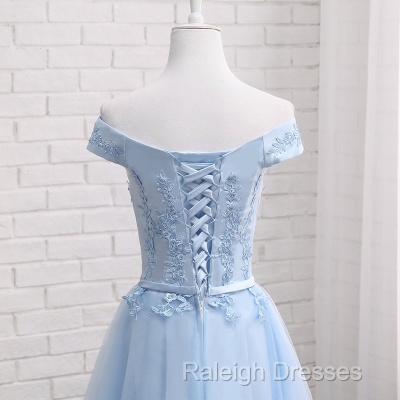 Light Blue Tulle Bridesmaid Dress, Cap Sleeves Short Bridesmaid Dress, Wedding Party Dress Secondary image
