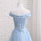 Light Blue Tulle Bridesmaid Dresses Cap Sleeves Short Bridesmaid Dresses Wedding Prom Dresses